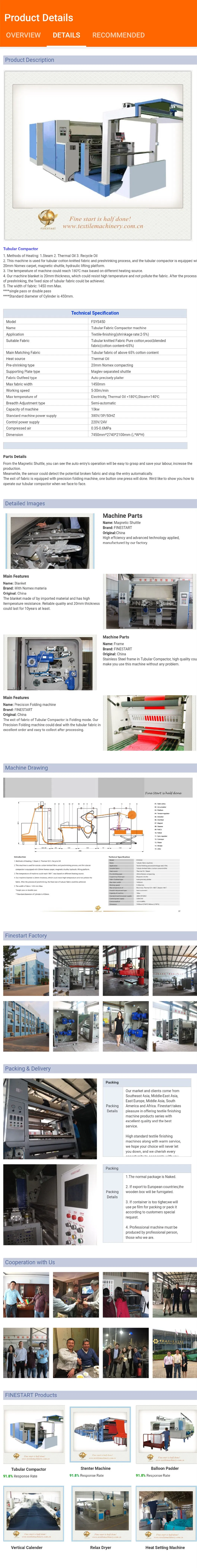 Single Pass or Double Pass Tubular Compactor for Tubular Fabric Compacting or Pre-Shrinking